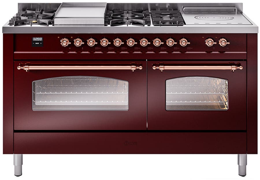 Ilve UP60FSNMPBUPLP Burgundy With Copper Trim, Lp