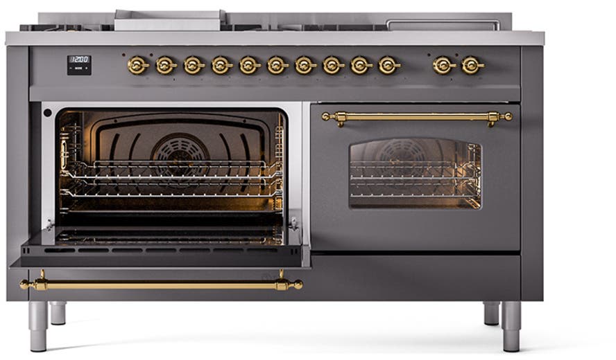 Ilve UP60FSNMPMGGLP Graphite Matte With Brass Trim, Lp