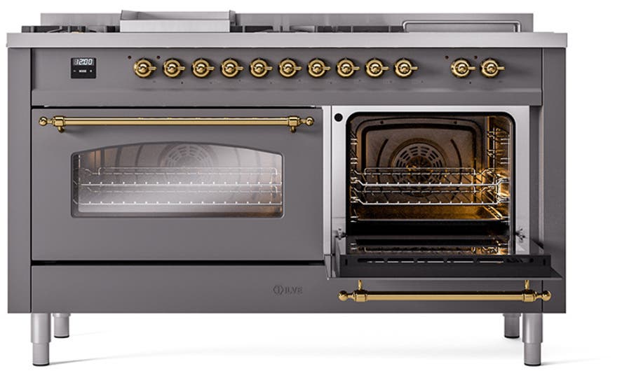 Ilve UP60FSNMPMGGLP Graphite Matte With Brass Trim, Lp