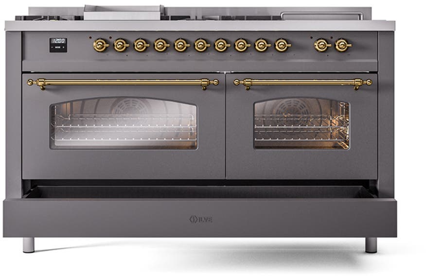 Ilve UP60FSNMPMGGLP Graphite Matte With Brass Trim, Lp