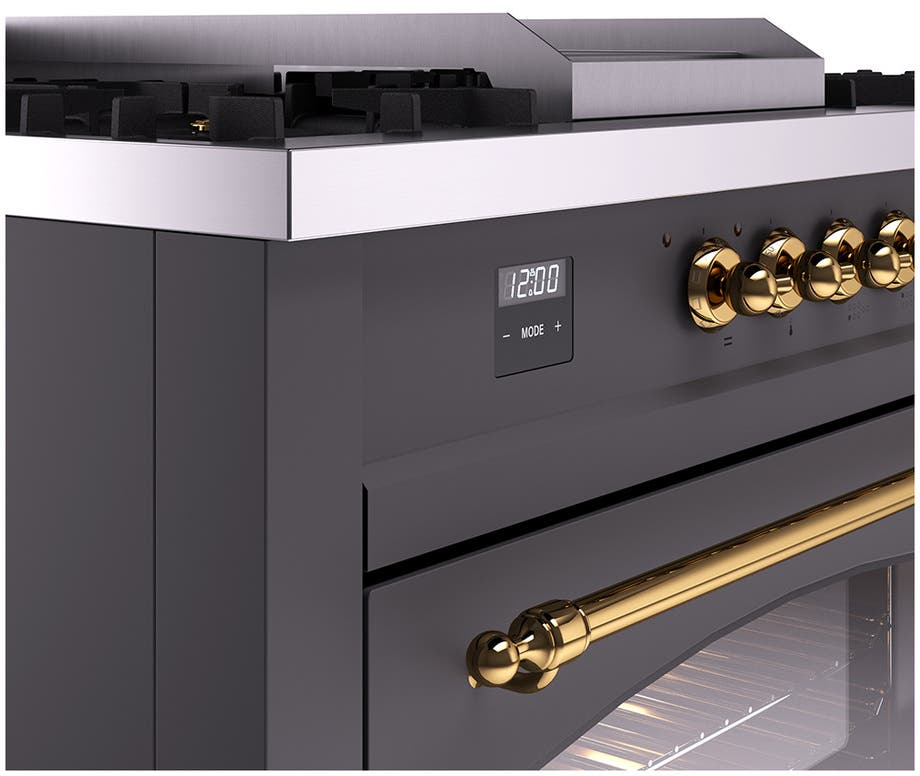 Ilve UP60FSNMPMGGLP Graphite Matte With Brass Trim, Lp