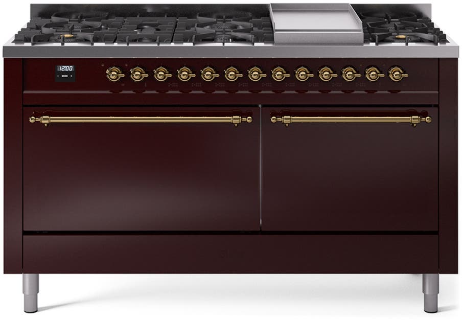 Ilve UP60FQNMPBUG Burgundy With Brass Trim