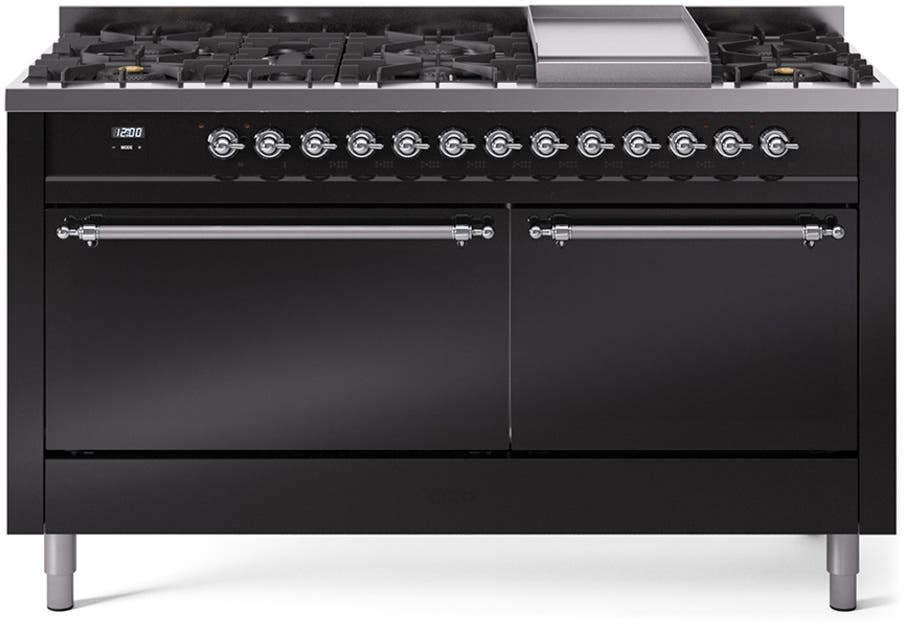 Ilve UP60FQNMPBKCLP Glossy Black With Chrome Trim, Lp