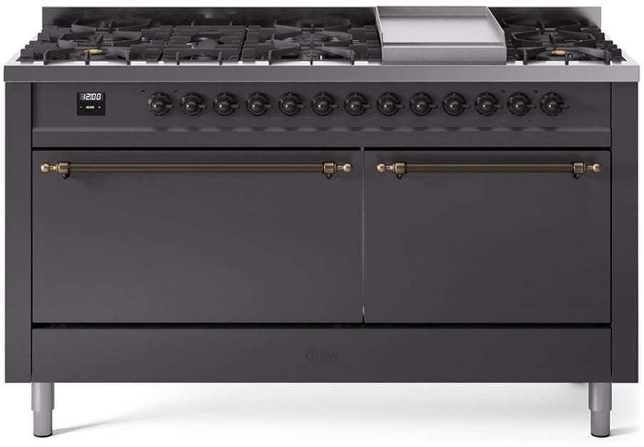Ilve UP60FQNMPMGBLP Graphite Matte With Bronze Trim, Lp