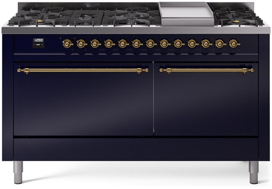 Ilve UP60FQNMPMBG Midnight Blue With Brass Trim