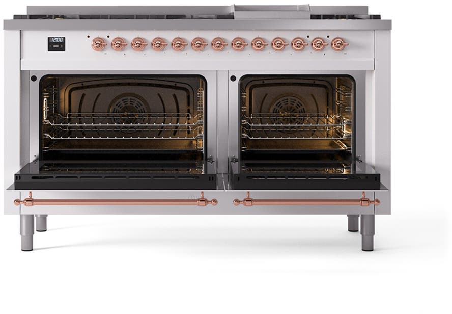 Ilve UP60FQNMPWHPLP White With Copper Trim, Lp