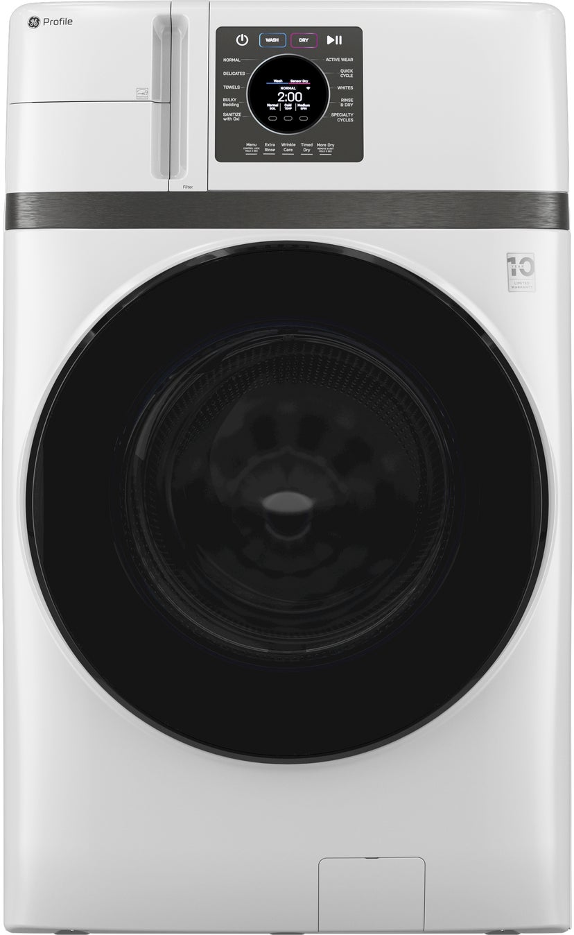 GE PFQ83HSLWWW GE Profile 4.6 Cu. Ft. Frontload All-In-One Washer...