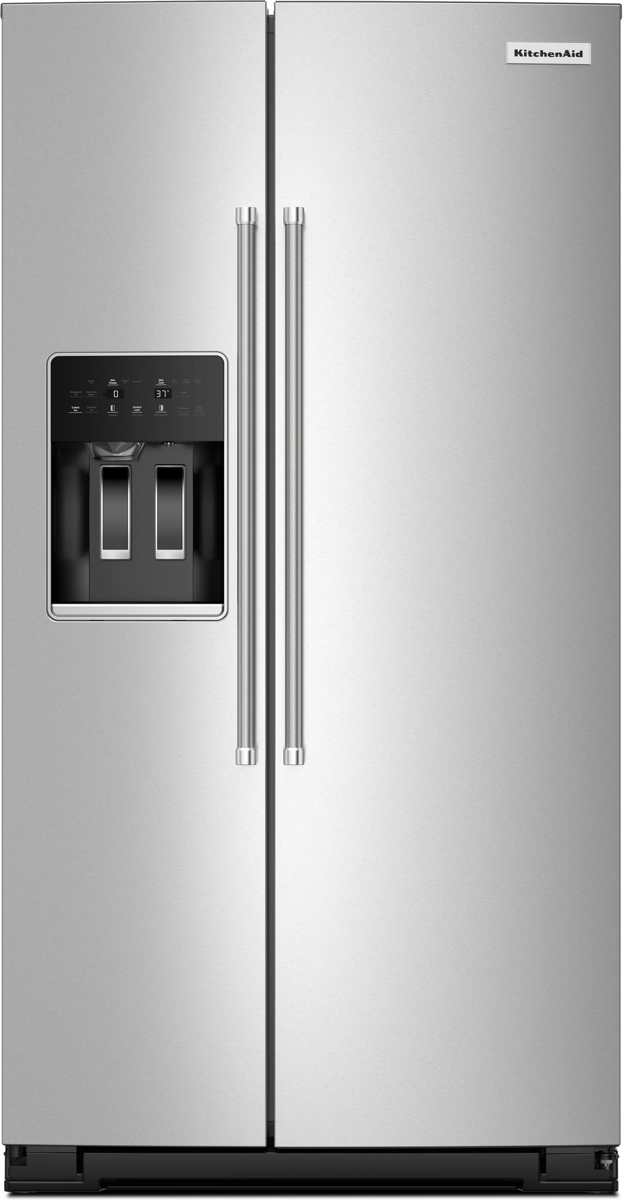 KitchenAid KRSC536RPS Side By Side Refrigerator With 26 Cu. Ft. Capacity...