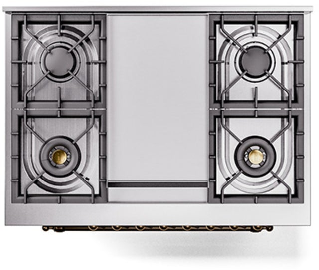 Ilve UP36FQNMPBKB Nostalgie 36 Inch Dual Fuel Range with 6 Sealed Bu...