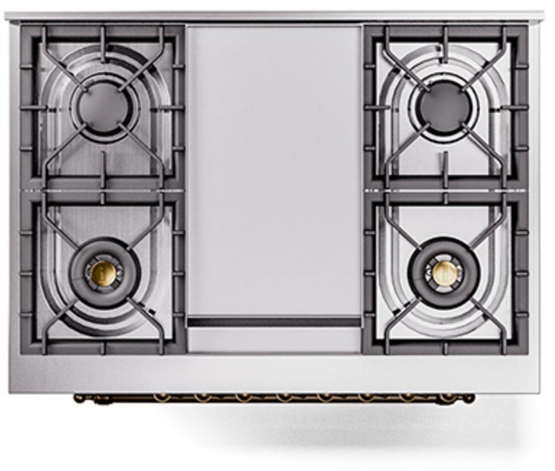 Ilve UP36FQNMPBKB Nostalgie 36 Inch Dual Fuel Range with 6 Sealed Bu...