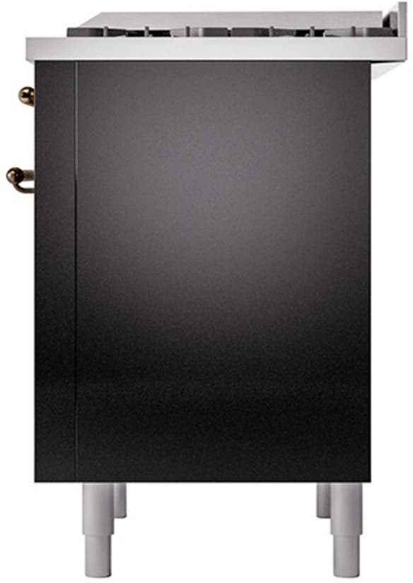 Ilve UP36FQNMPBKB Glossy Black With Bronze Trim