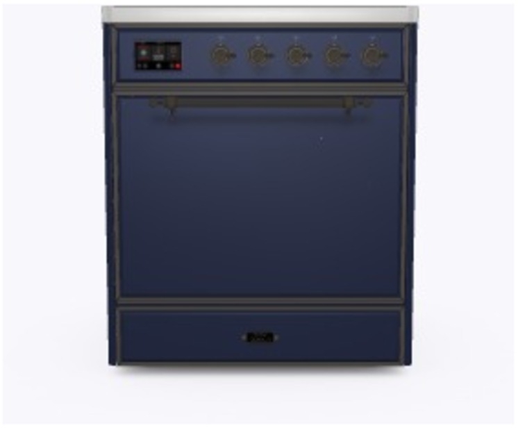 Ilve UMI30QNE3MBB Midnight Blue W/ Bronze Trim