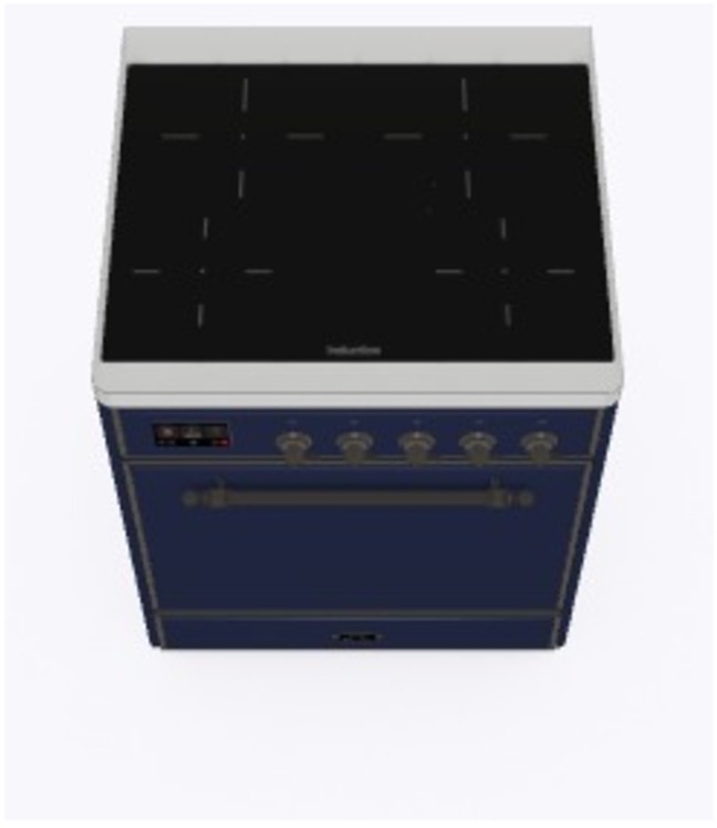 Ilve UMI30QNE3MBB Midnight Blue W/ Bronze Trim