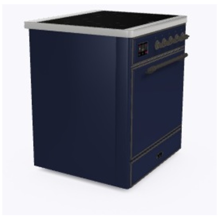 Ilve UMI30QNE3MBB Midnight Blue W/ Bronze Trim