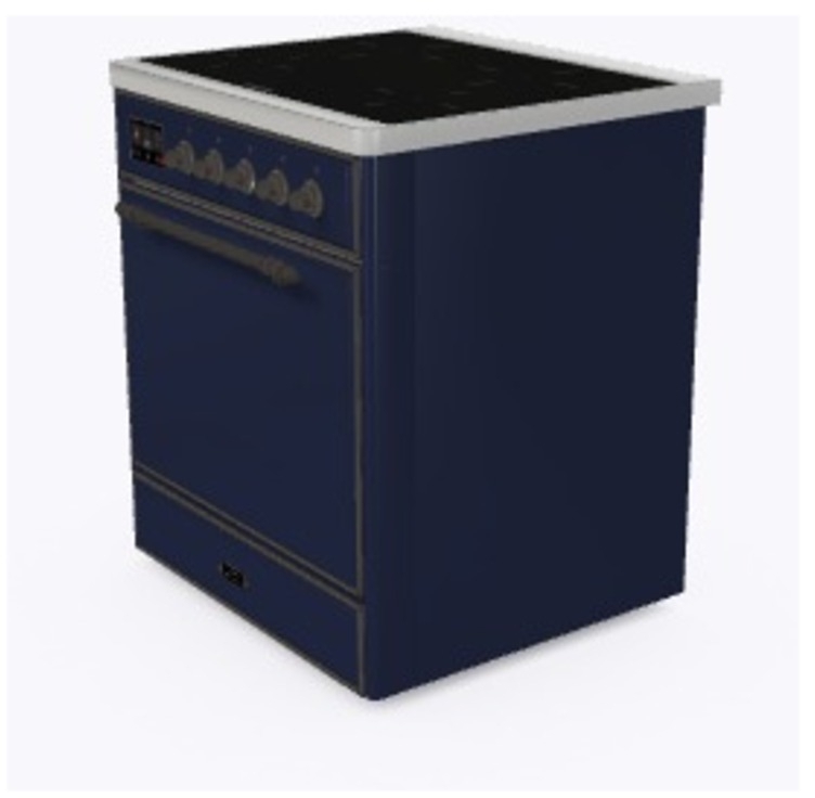 Ilve UMI30QNE3MBB Midnight Blue W/ Bronze Trim