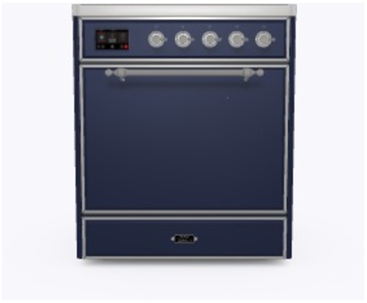 Ilve UMI30QNE3MBC Midnight Blue W/ Chrome Trim