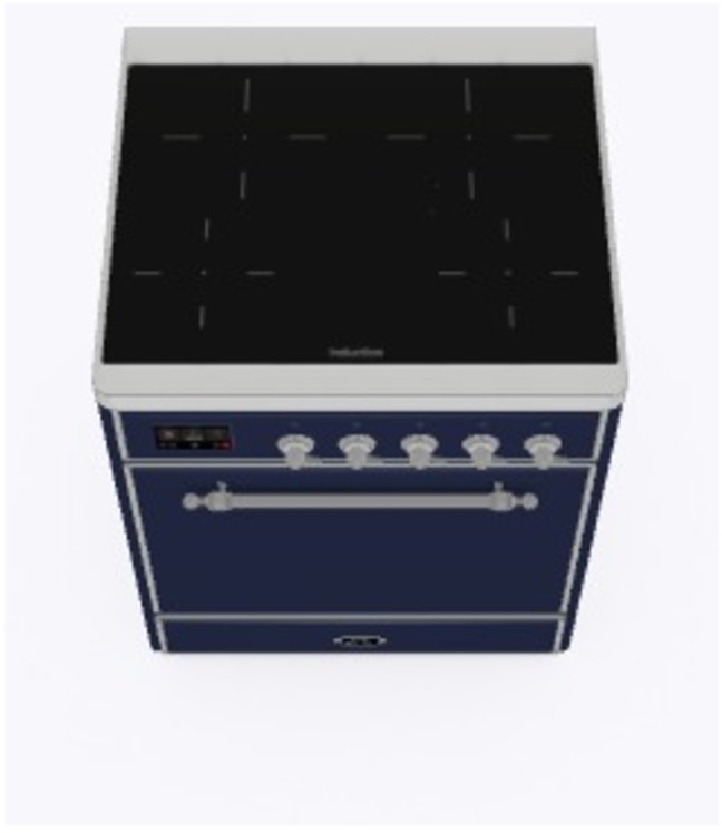 Ilve UMI30QNE3MBC Midnight Blue W/ Chrome Trim