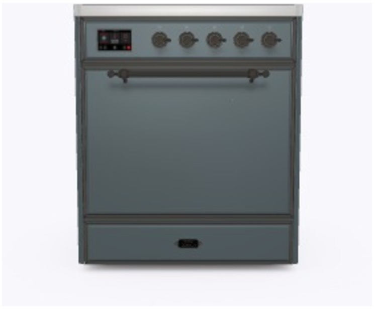 Ilve UMI30QNE3BGB Blue Grey W/ Bronze Trim