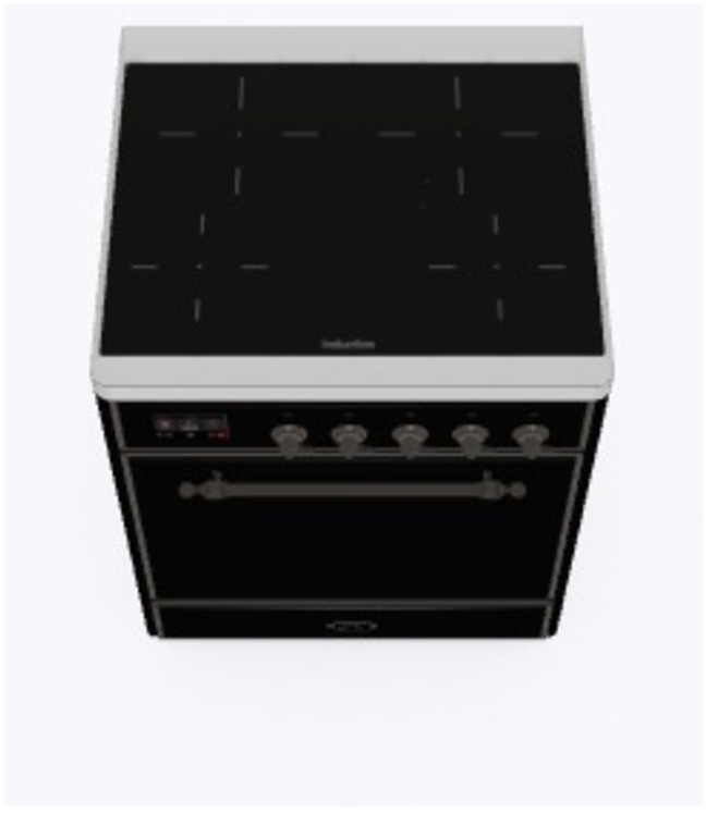 Ilve UMI30QNE3BKB Glossy Black W/ Bronze Trim