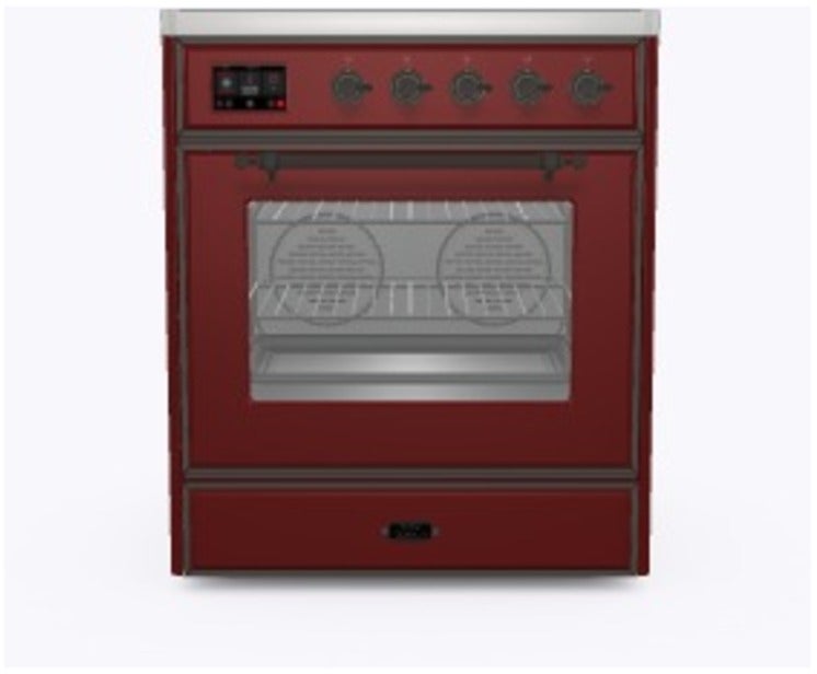 Ilve UMI30NE3BUB 30" Freestanding Electric Induction Range w/ 4 Ele...