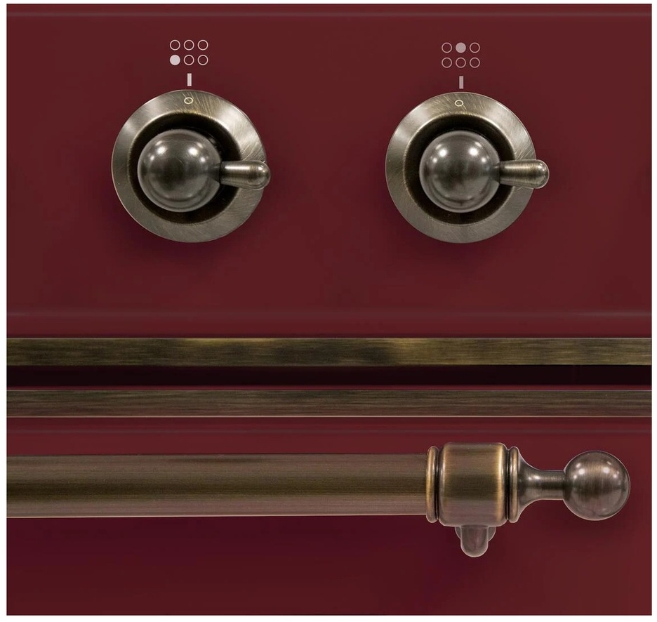 Ilve UMI09QNS3BUB Burgundy W/ Bronze Trim