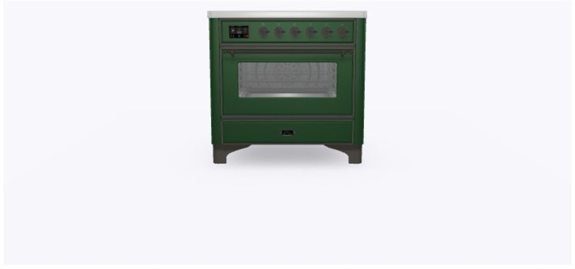 Ilve UMI09NS3EGB 36" Freestanding Electric Induction Range w/ 5 Ele...