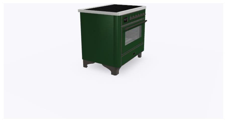 Ilve UMI09NS3EGB Emerald Green W/ Bronze Trim