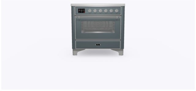 Ilve UMI09NS3BGC 36" Freestanding Electric Induction Range w/ 5 Ele...