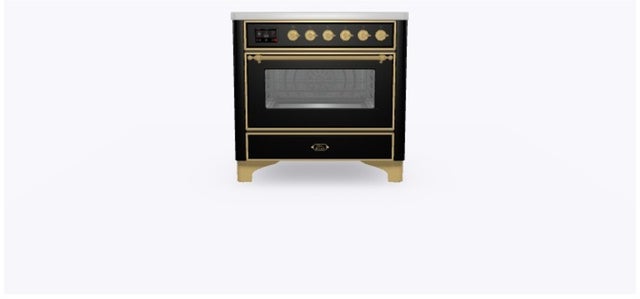 Ilve UMI09NS3BKG 36" Freestanding Electric Induction Range w/ 5 Ele...