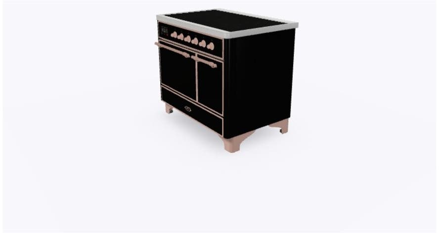 Ilve UMDI10QNS3BKP Glossy Black W/ Copper Trim