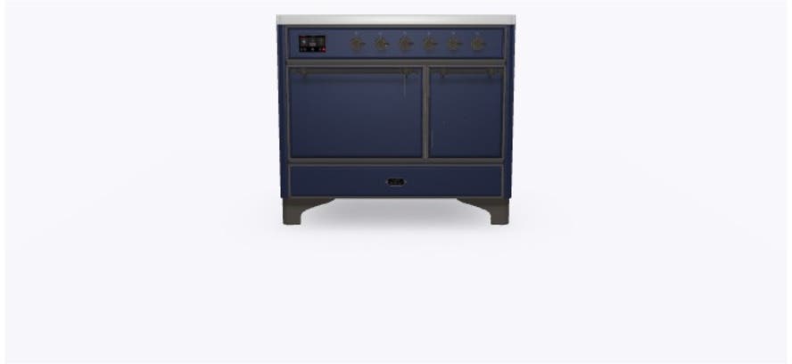 Ilve UMDI10QNS3MBB Midnight Blue W/ Bronze Trim