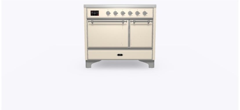 Ilve UMDI10QNS3AWC 40" Freestanding Electric Induction Range w/ 6 Ele...