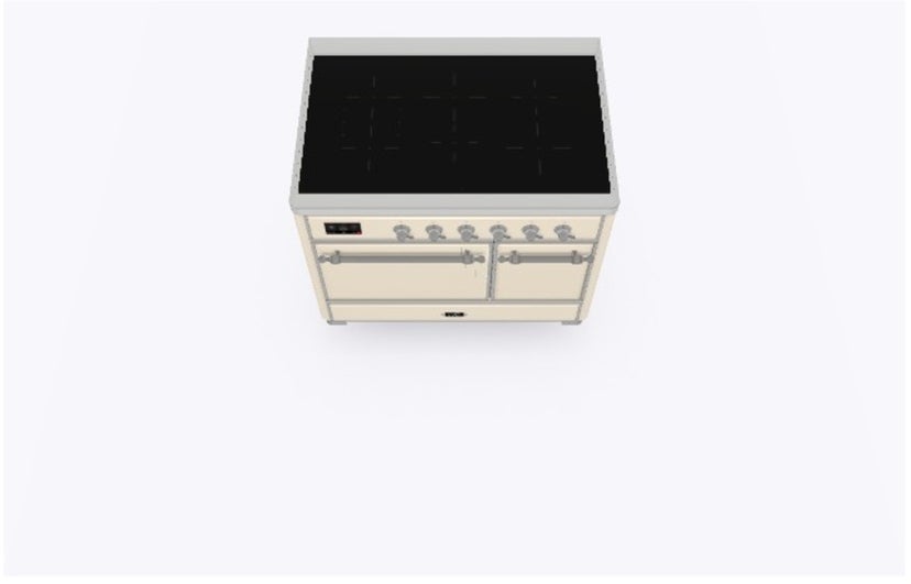Ilve UMDI10QNS3AWC 40" Freestanding Electric Induction Range w/ 6 Ele...
