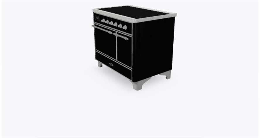 Ilve UMDI10QNS3BKC Glossy Black W/ Chrome Trim