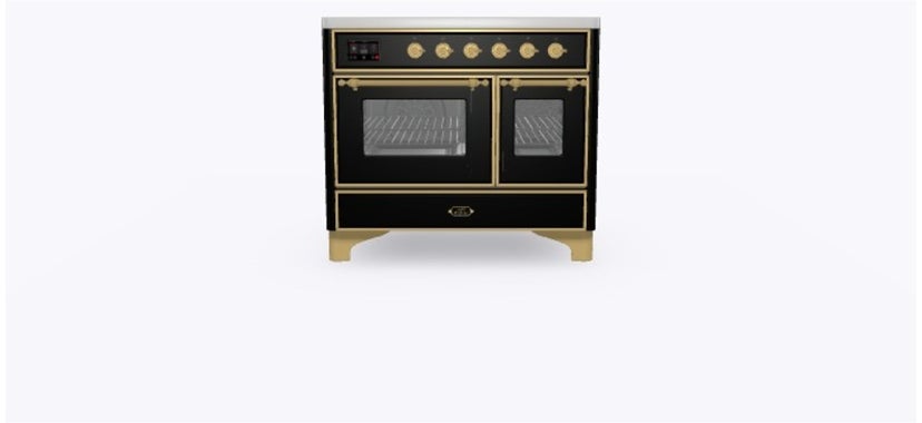 Ilve UMDI10NS3BKG 40" Freestanding Electric Induction Range w/ 6 Ele...