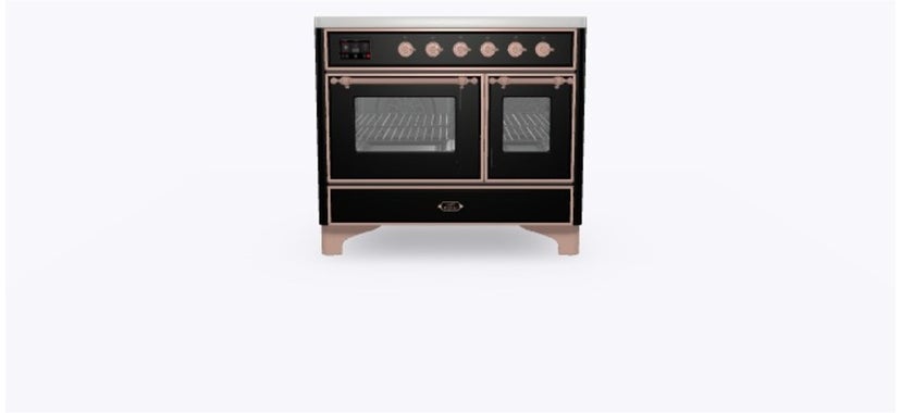 Ilve UMDI10NS3BKP 40" Freestanding Electric Induction Range w/ 6 Ele...