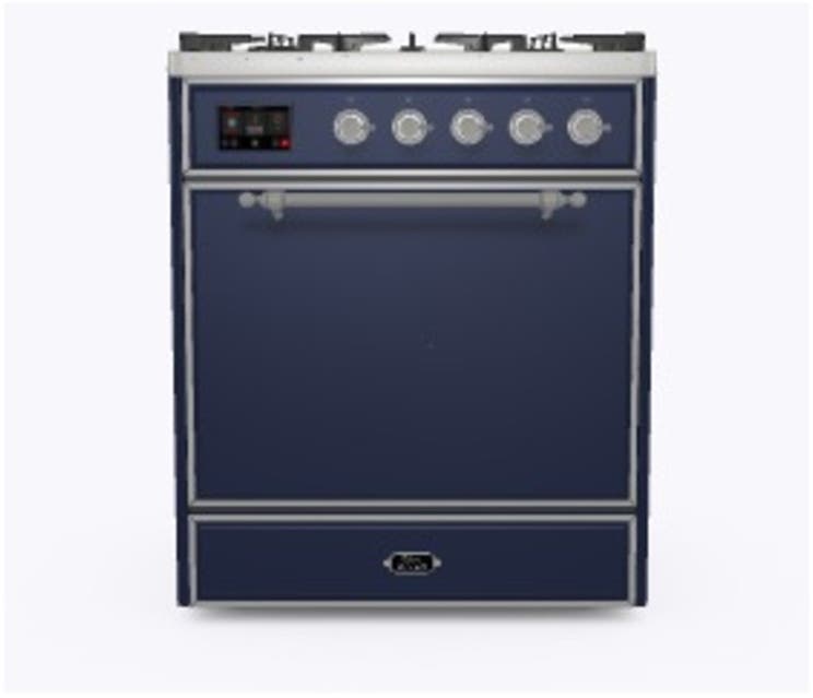 Ilve UM30DQNE3MBC Natural Gas In Midnight Blue W/ Chrome Trim