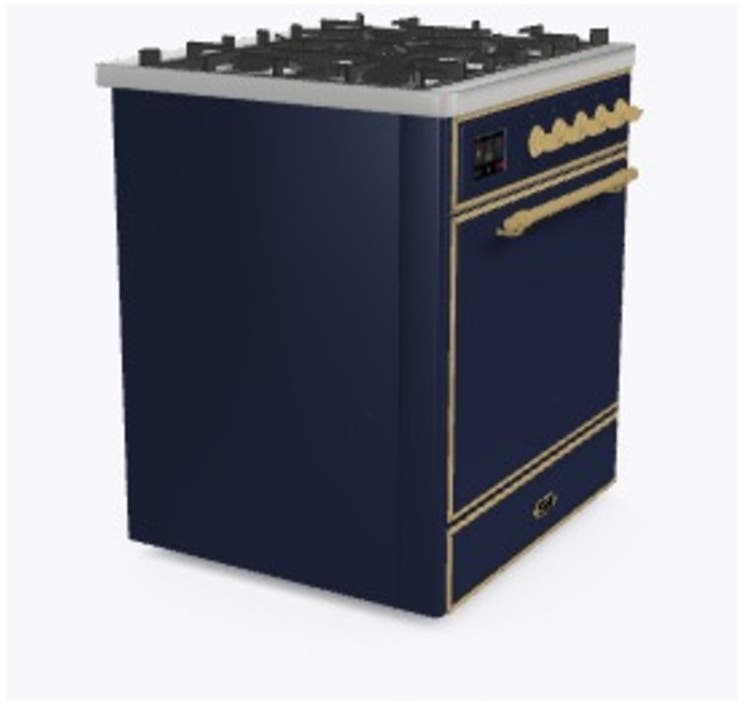 Ilve UM30DQNE3MBGLP Liquid Propane In Midnight Blue W/ Brass Trim