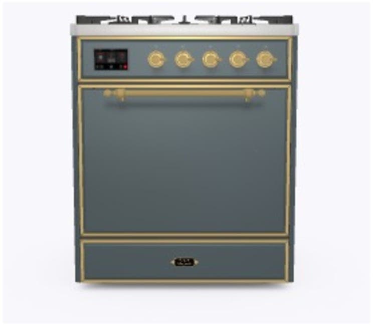 Ilve UM30DQNE3BGGLP Liquid Propane In Blue Grey W/ Brass Trim