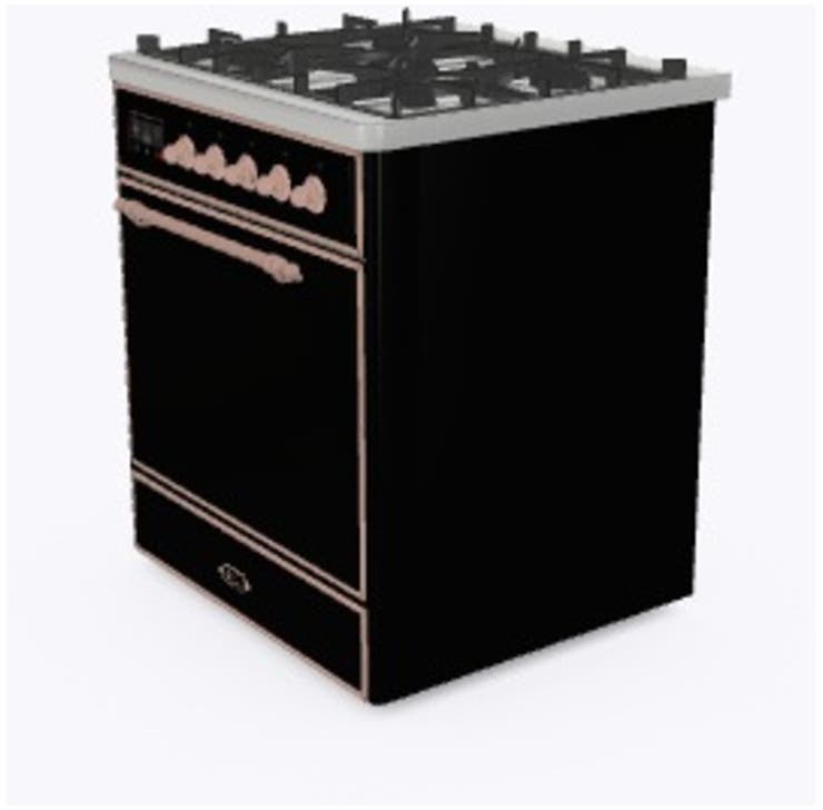 Ilve UM30DQNE3BKPLP Liquid Propane In Glossy Black W/ Copper Trim
