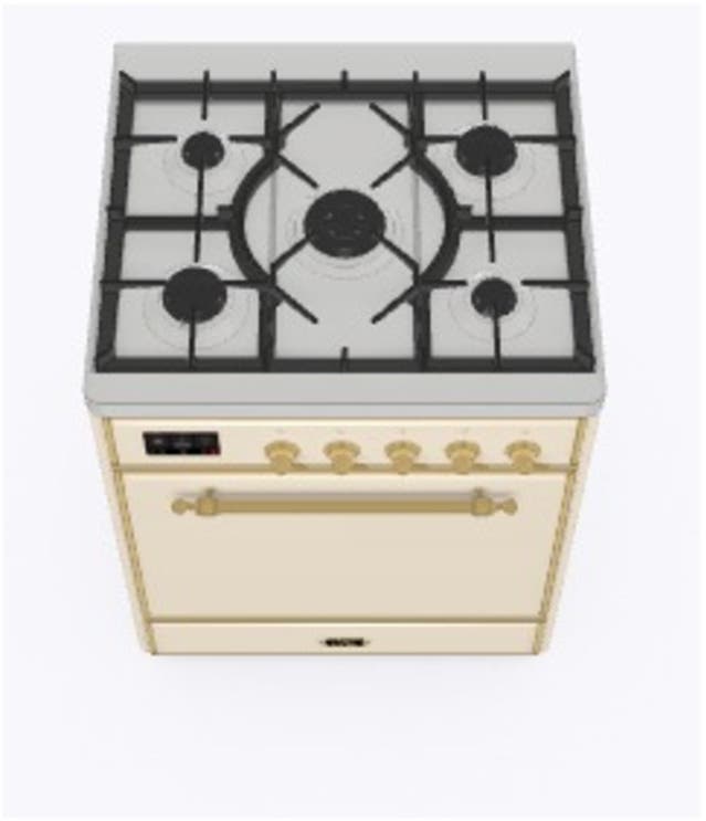 Ilve UM30DQNE3AWG Natural Gas In Antique White W/ Brass Trim