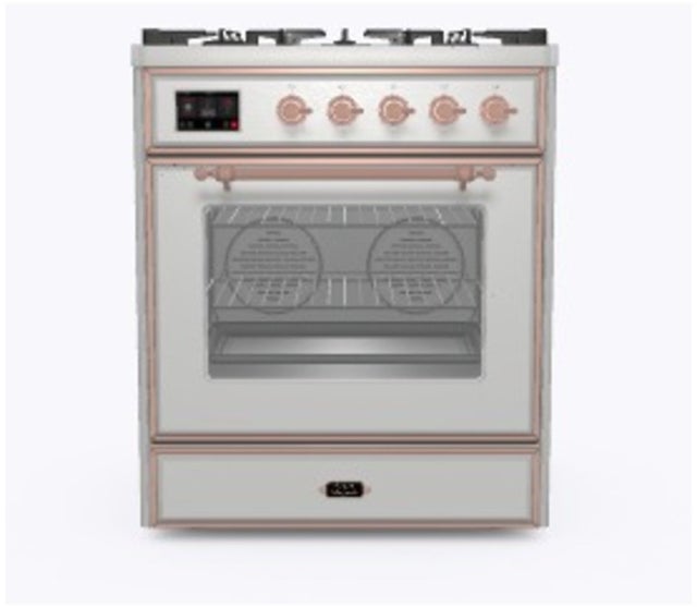 Ilve UM30DNE3SSPLP 30" Dual Fuel Freestanding Range w/ 5 Sealed Burne...