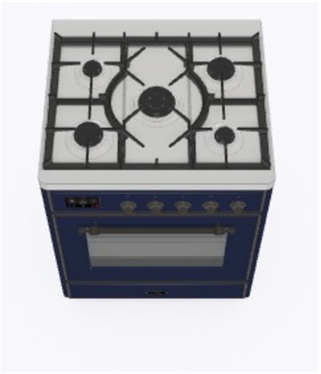Ilve UM30DNE3MBB Natural Gas In Midnight Blue W/ Bronze Trim