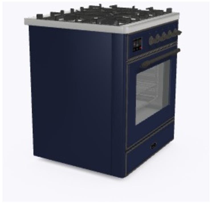Ilve UM30DNE3MBB Natural Gas In Midnight Blue W/ Bronze Trim