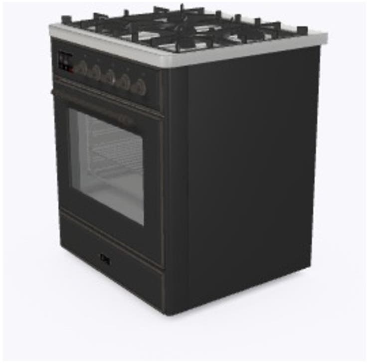 Ilve UM30DNE3MGB Natural Gas In Matte Graphite W/ Bronze Trim