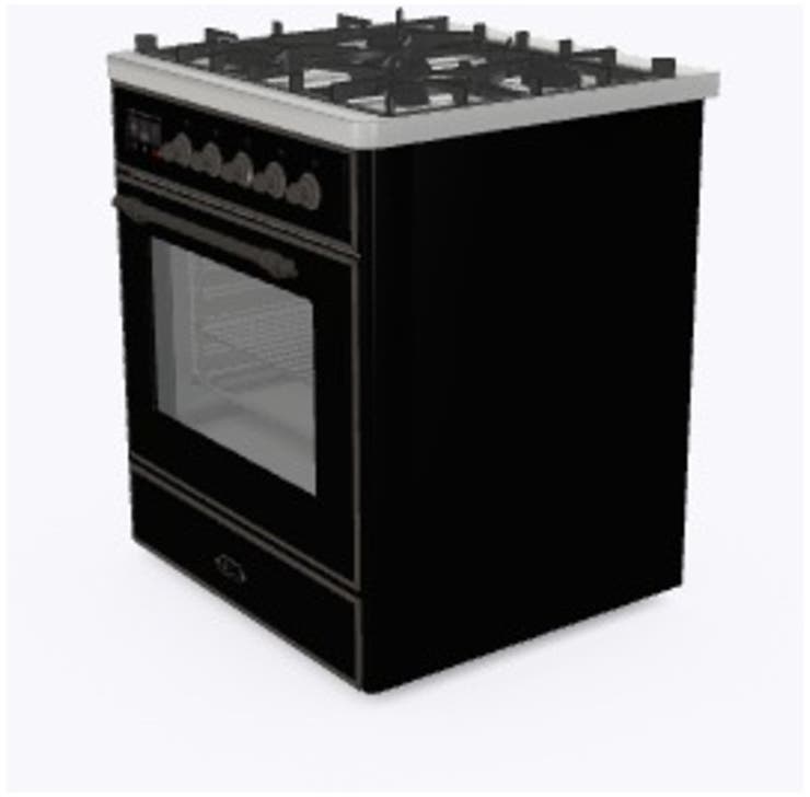 Ilve UM30DNE3BKB Natural Gas In Glossy Black W/ Bronze Trim