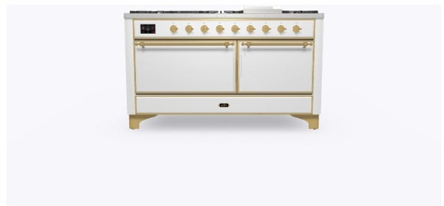 Ilve UM15FDQNS3RAG 60" Dual Fuel Range w/ 9 Sealed Burners, Double Ov...