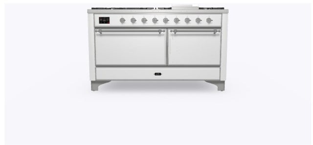 Ilve UM15FDQNS3RACLP 60" Dual Fuel Range w/ 9 Sealed Burners, Double Ov...