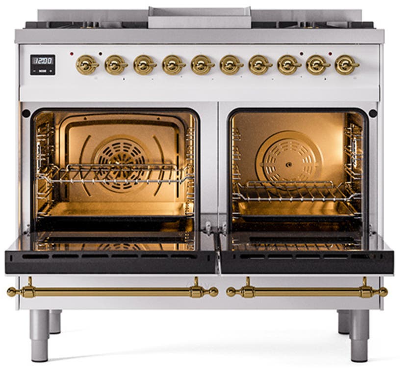 Ilve UPD40FQNMPWHG White With Brass Trim