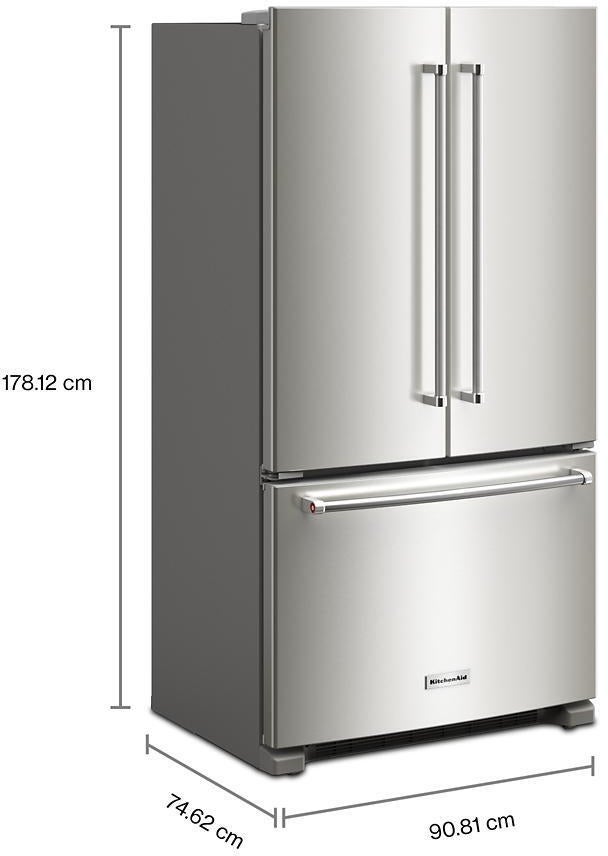 KitchenAid KRFC136RPS 36 Inch Freestanding Counter-Depth French Door Ref...